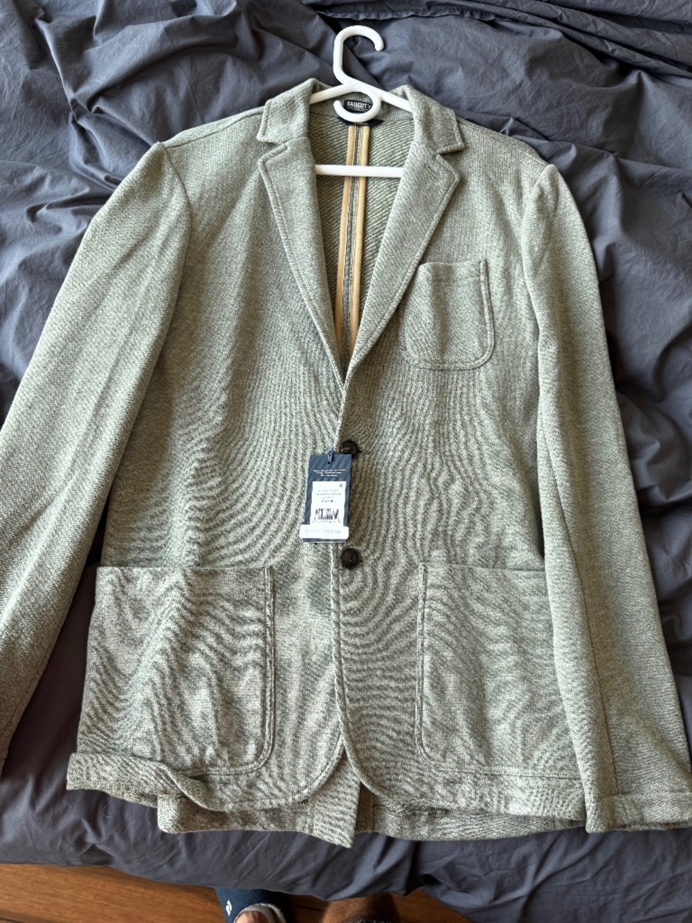 Faherty Inlet Knit Blazer - Olive Brush - Size Medium - Brand New with tags